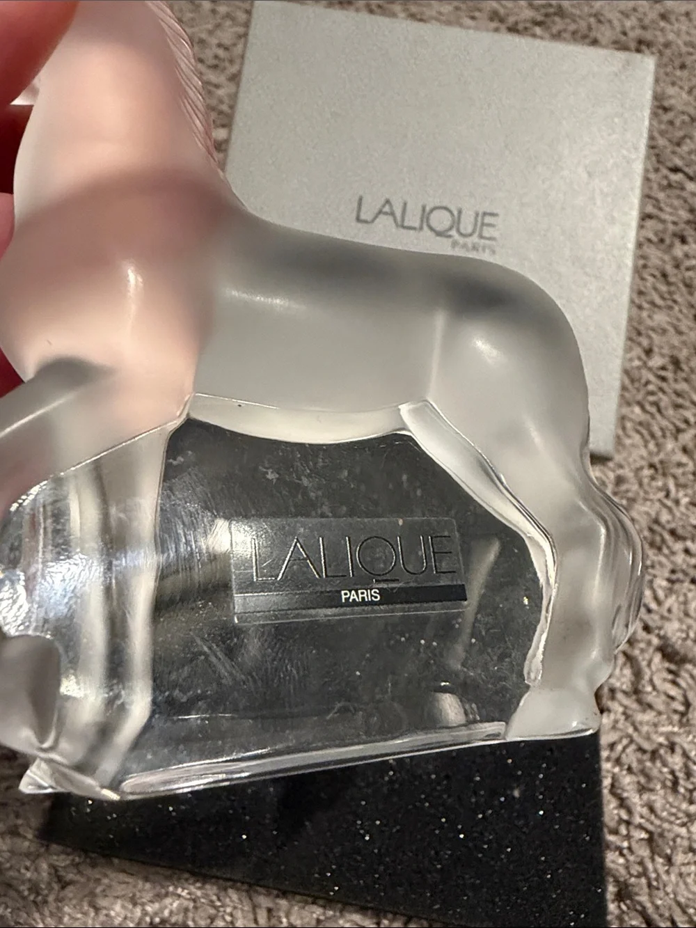Lalique Frosted Clear Glass Horse Figurine